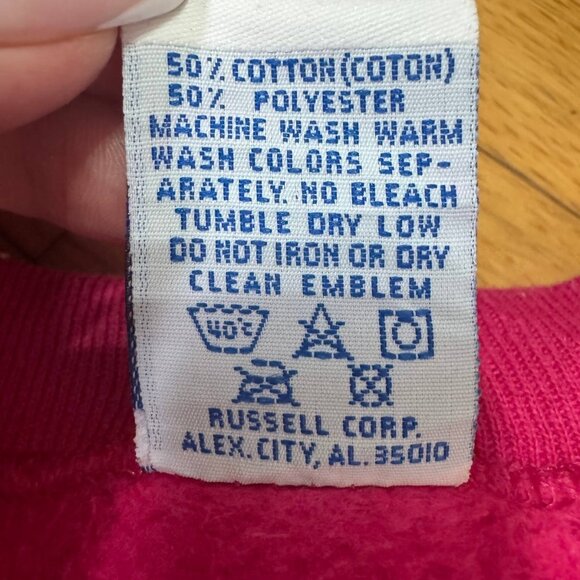 Vintage Russell Athletic Williamsburg Sweatshirt Pink USA Made Size M - Picture 8 of 9
